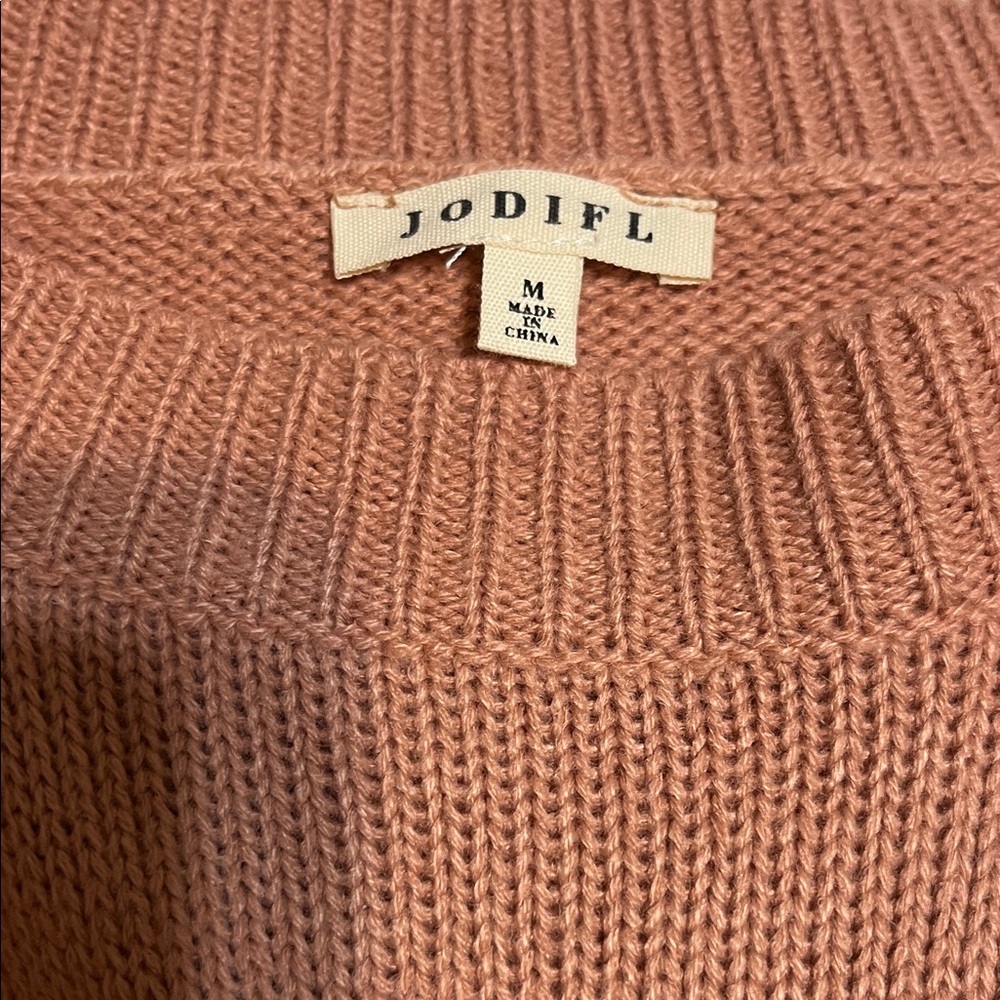 JODIFL Blush Sweater with Gold Sequin Bow - Picture 2 of 3
